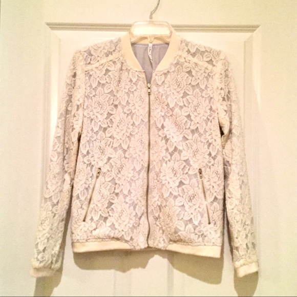 Willow & Clay Jackets & Blazers - Willow & Clay Lace Bomber Jacket - Size S